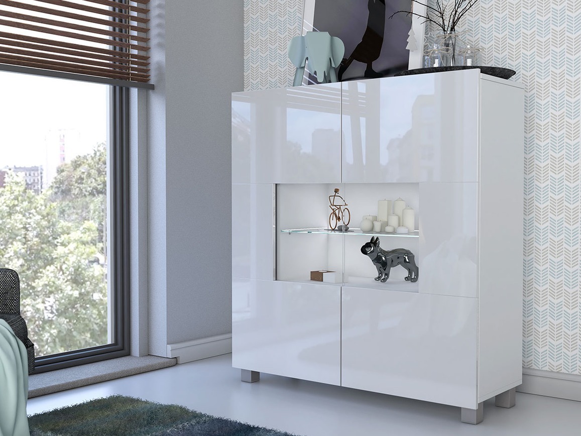 Sideboard Tivdalu 100 (White + Glossy white)