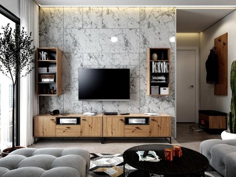 Living room set Baltesi 115 (Artisan oak + Black)
