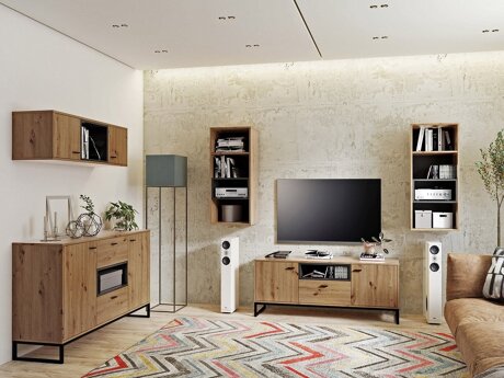 Living room set Baltesi 114 (Artisan oak + Black)
