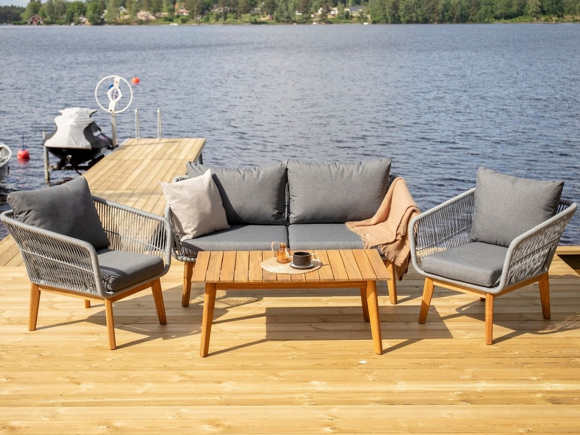Outdoor furniture set Dallas 661 (Grey + Acacia)