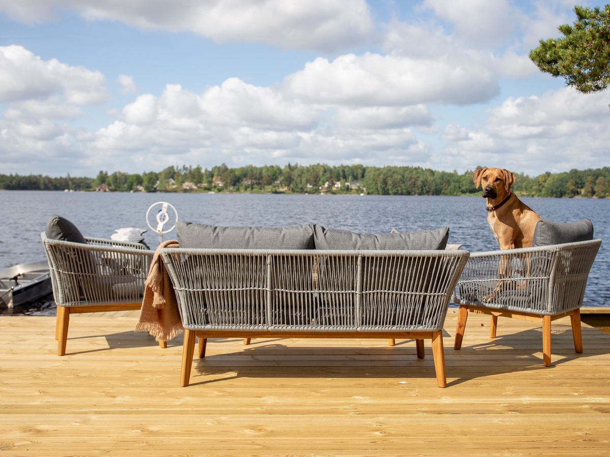Outdoor furniture set Dallas 661 (Grey + Acacia)