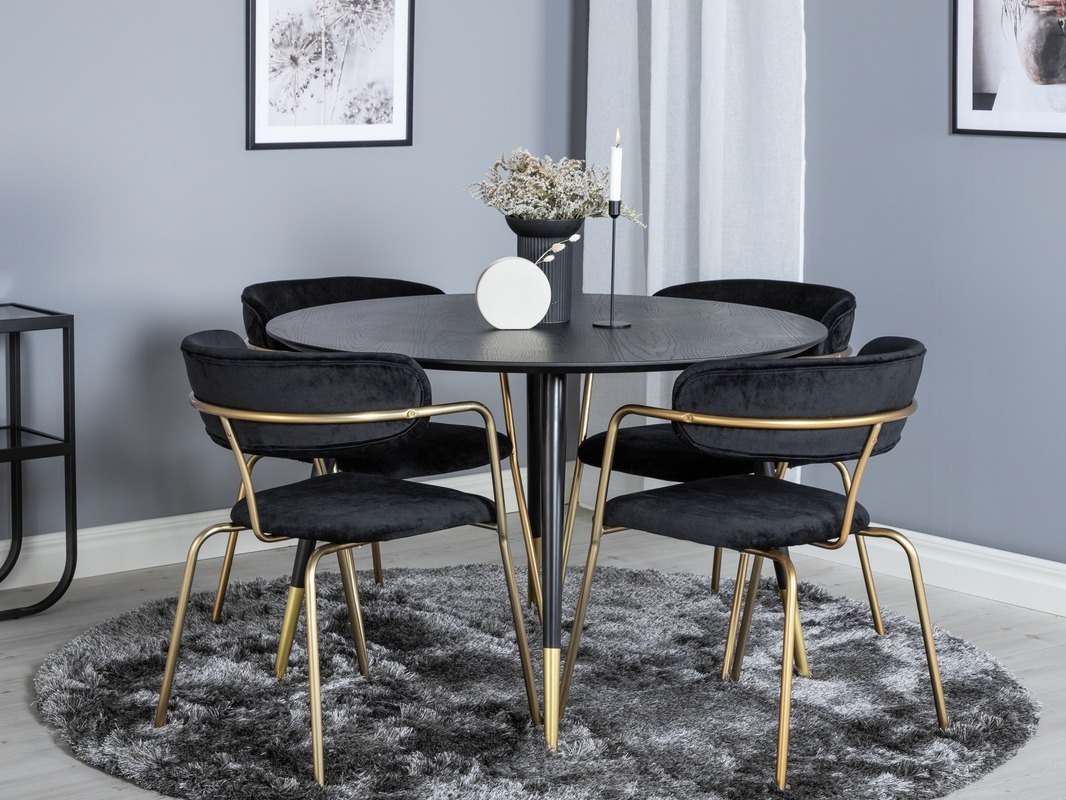Dining set Dallas 1180 (Black + Golden)