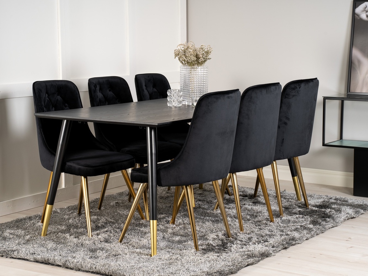 Dining set Dallas 1256 (Black + Golden)
