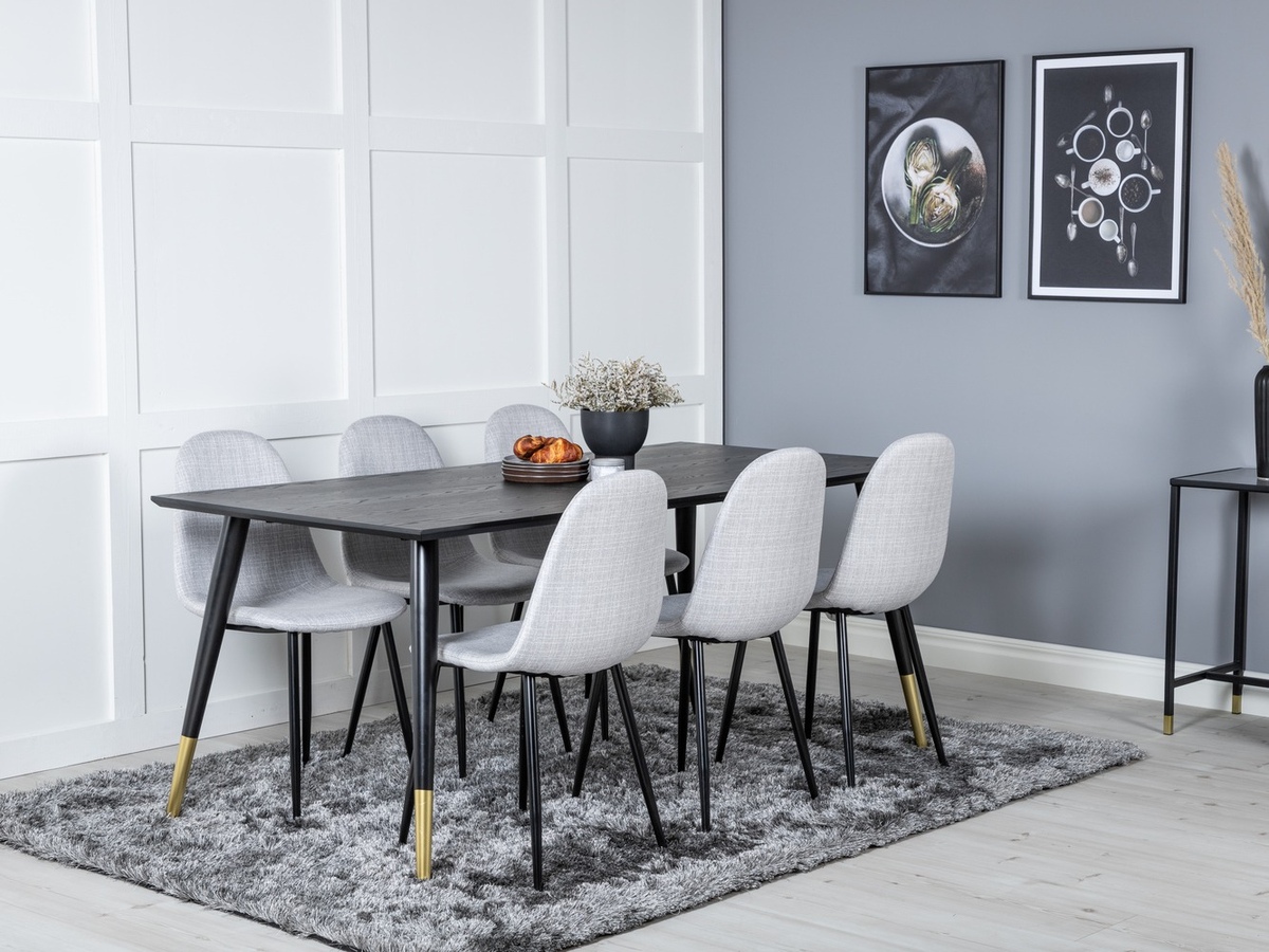 Dining set Dallas 2577 (Black + Brass)