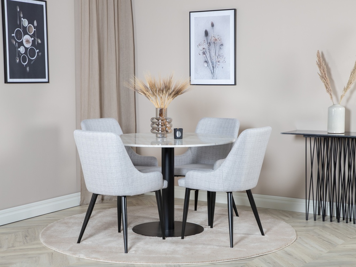 Dining set Dallas 1300 (Light grey + Black)