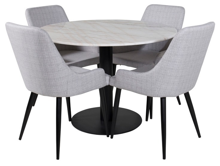 Dining set Dallas 1300 (Light grey + Black)