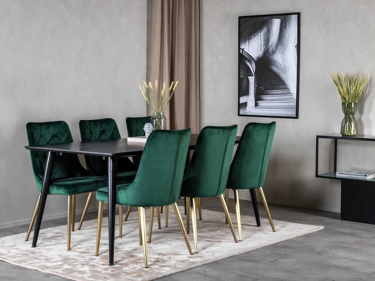 Dining set Dallas 1336 (Green + golden)