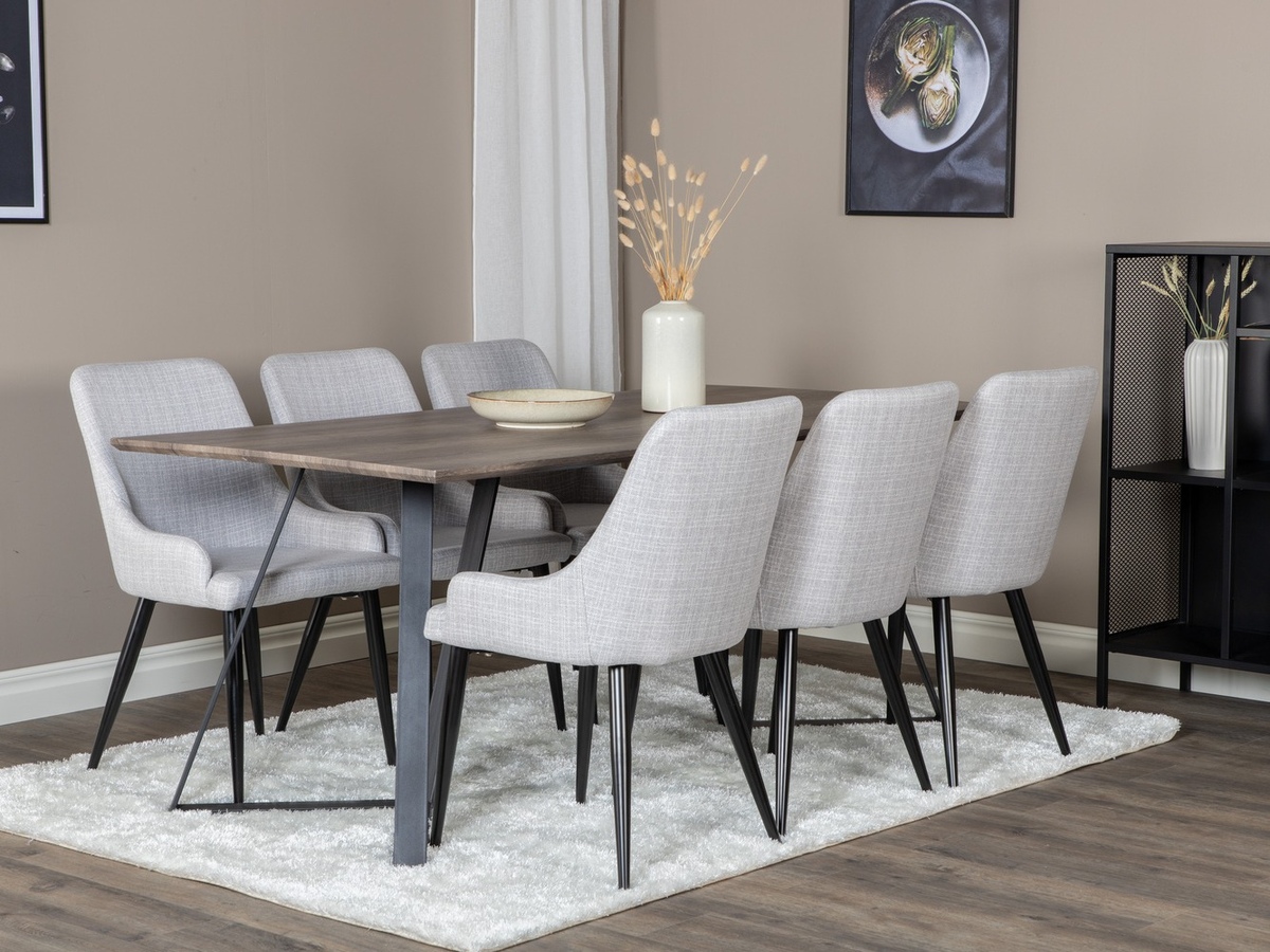 Dining set Dallas 1345 (Light grey + Black)