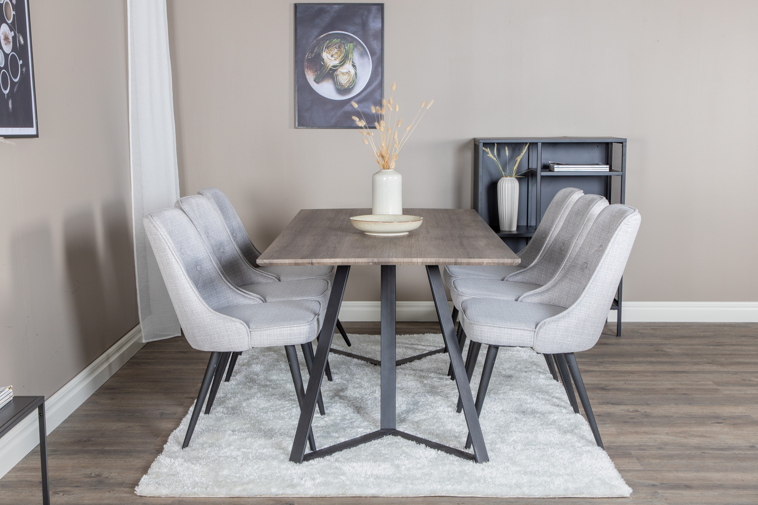 Dining set Dallas 1347 (Grey + Black)