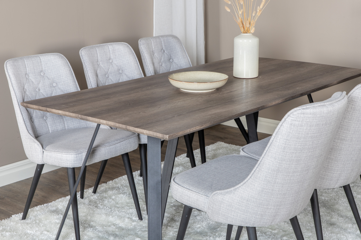 Dining set Dallas 1347 (Grey + Black)