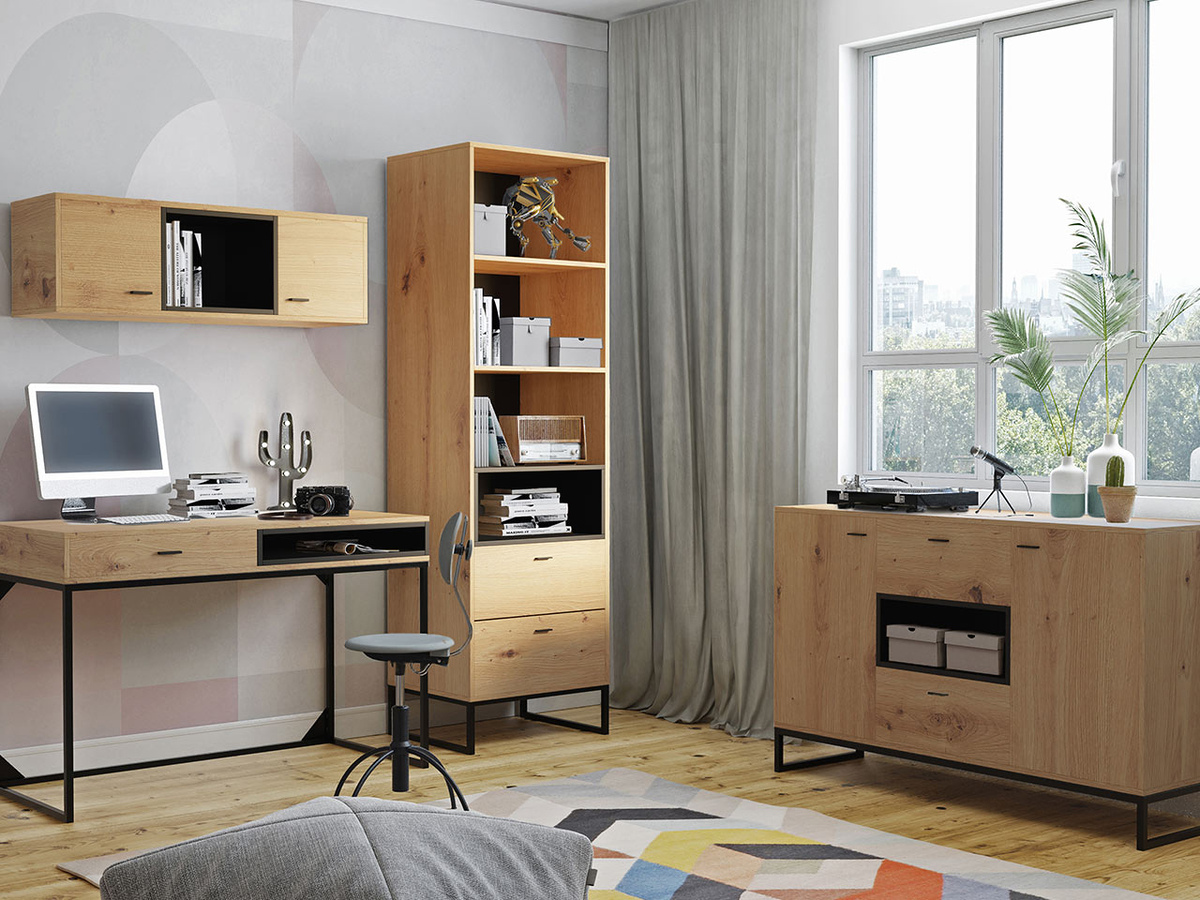 Home office set Baltesi 116 (Artisan oak + Black)