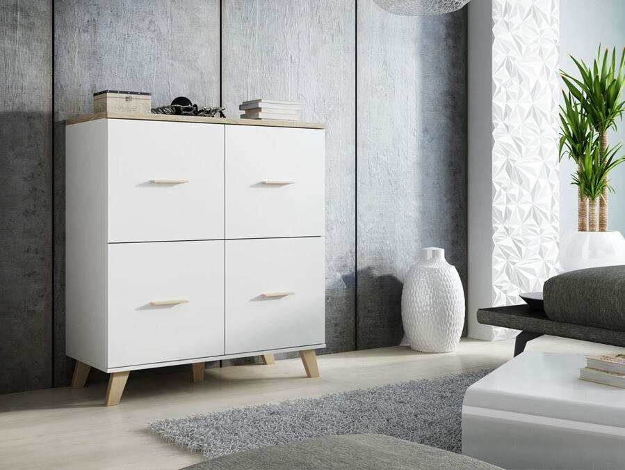 Sideboard Larfloi 105 (White + Sonoma oak)