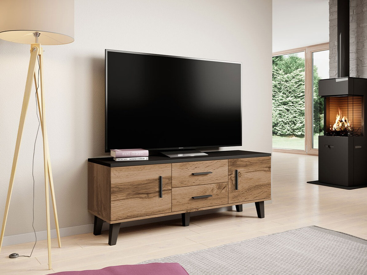 TV stand Larfloi 103 (Wotan Oak + Black)