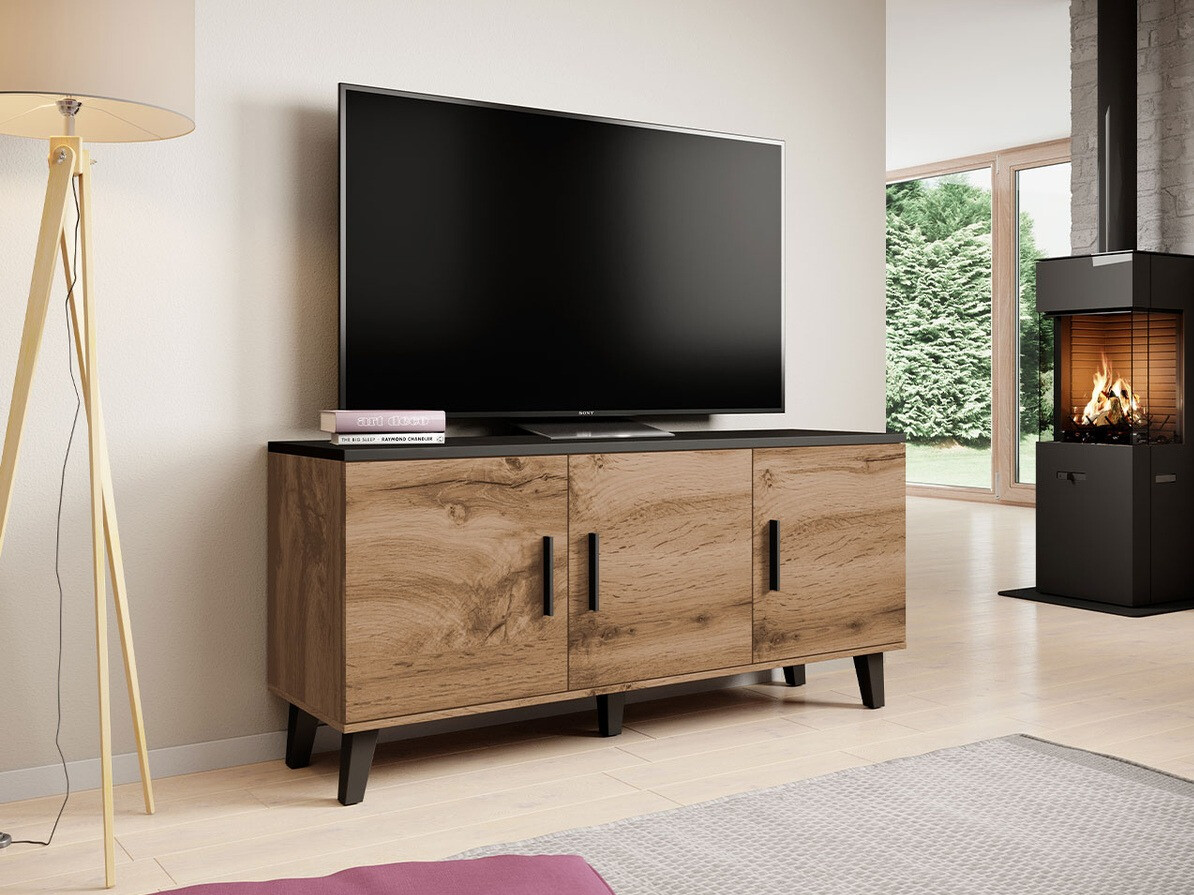 TV stand Larfloi 106 (Wotan Oak + Black)
