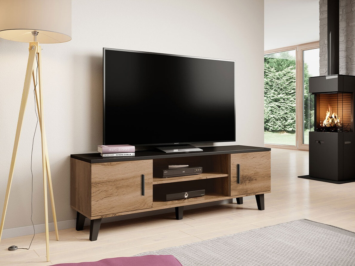 TV stand Larfloi 108 (Wotan Oak + Black)