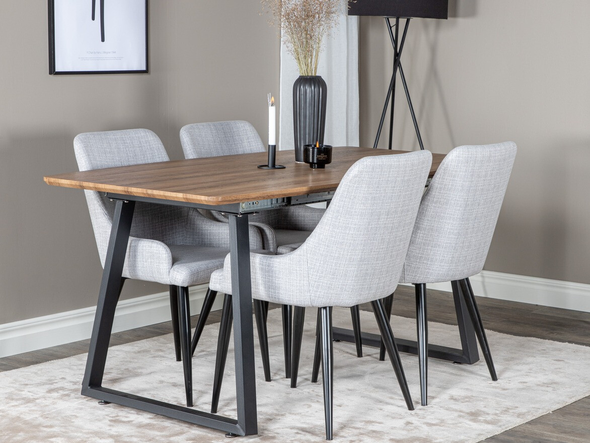 Dining set Dallas 334 (Light grey + Black)