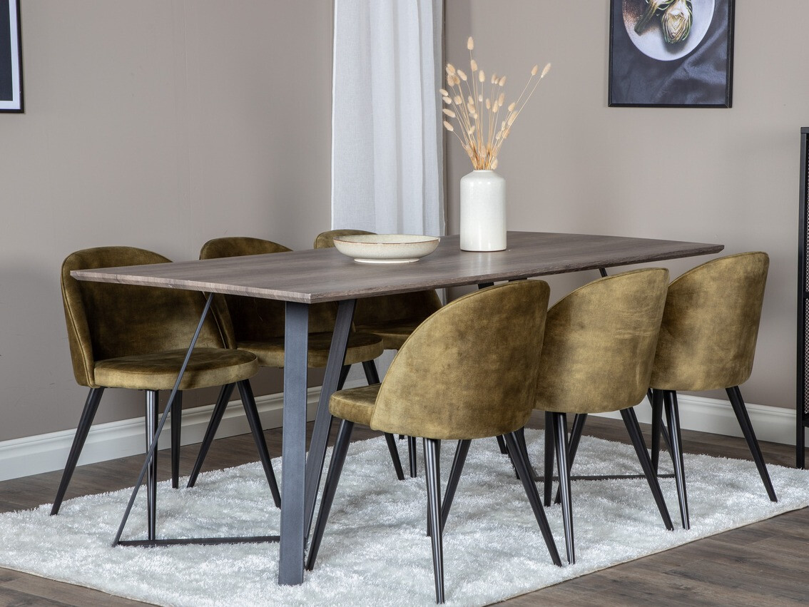 Dining set Dallas 340 (Dusty green + Black)
