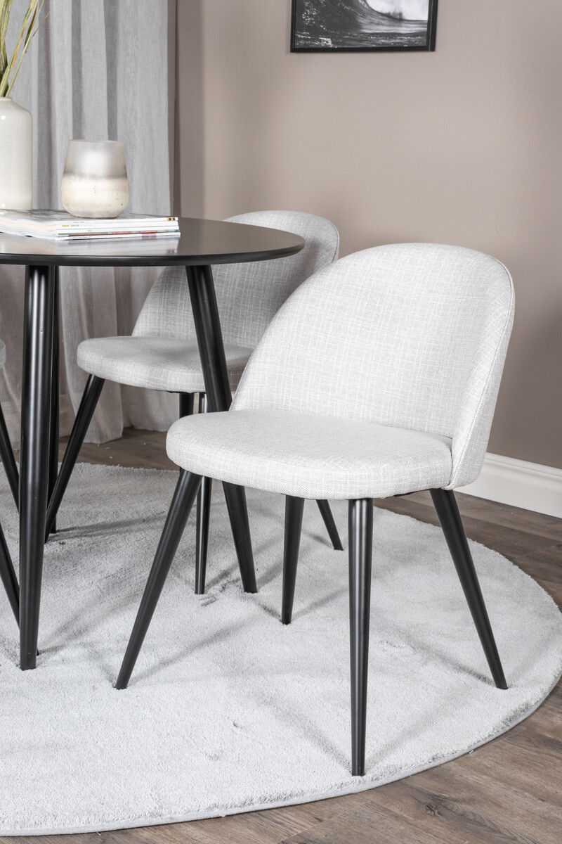 Dining set Dallas 343 (Light grey + Black)