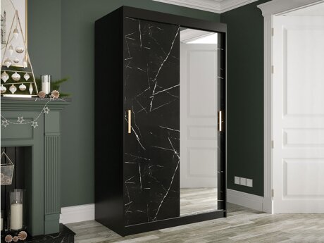 Wardrobe Hartford 259 (Matte black + Black marble)