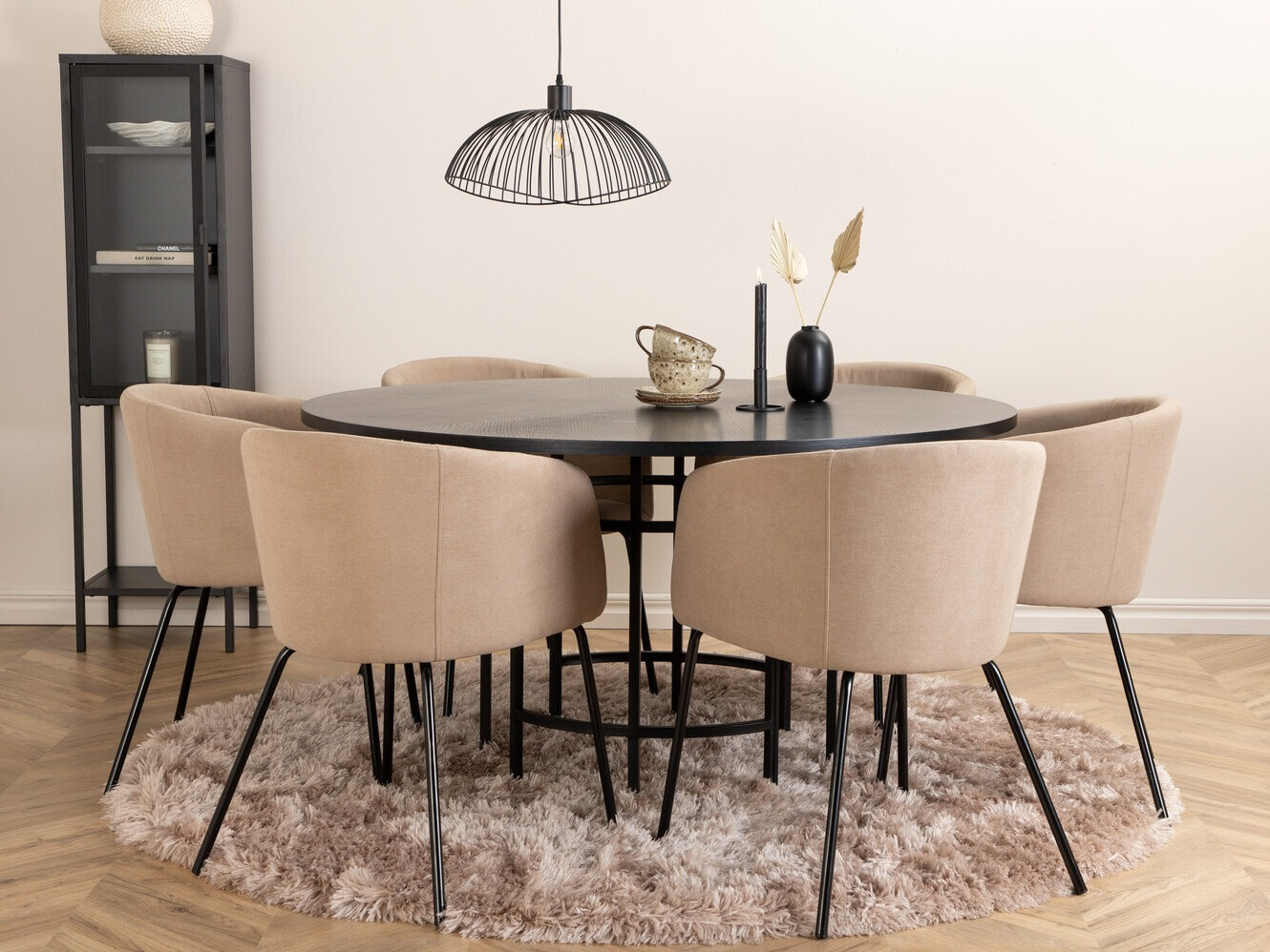 Dining set Dallas 2378 (Black + Beige)