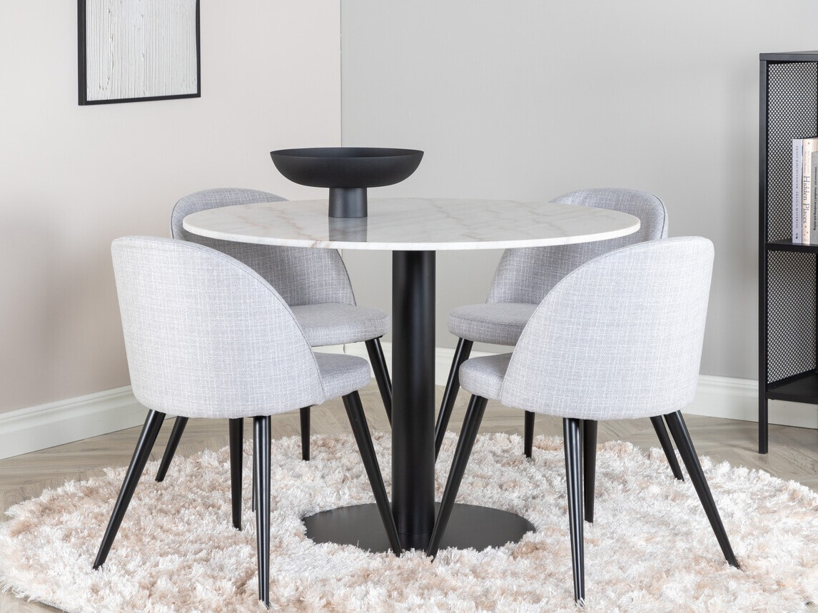 Dining set Dallas 2572 (Black + Light grey)