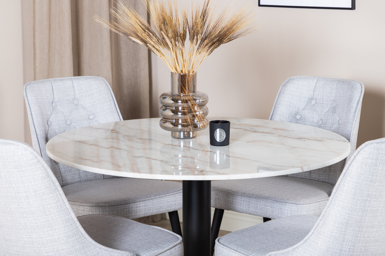Dining set Dallas 2570 (Light grey + Black)
