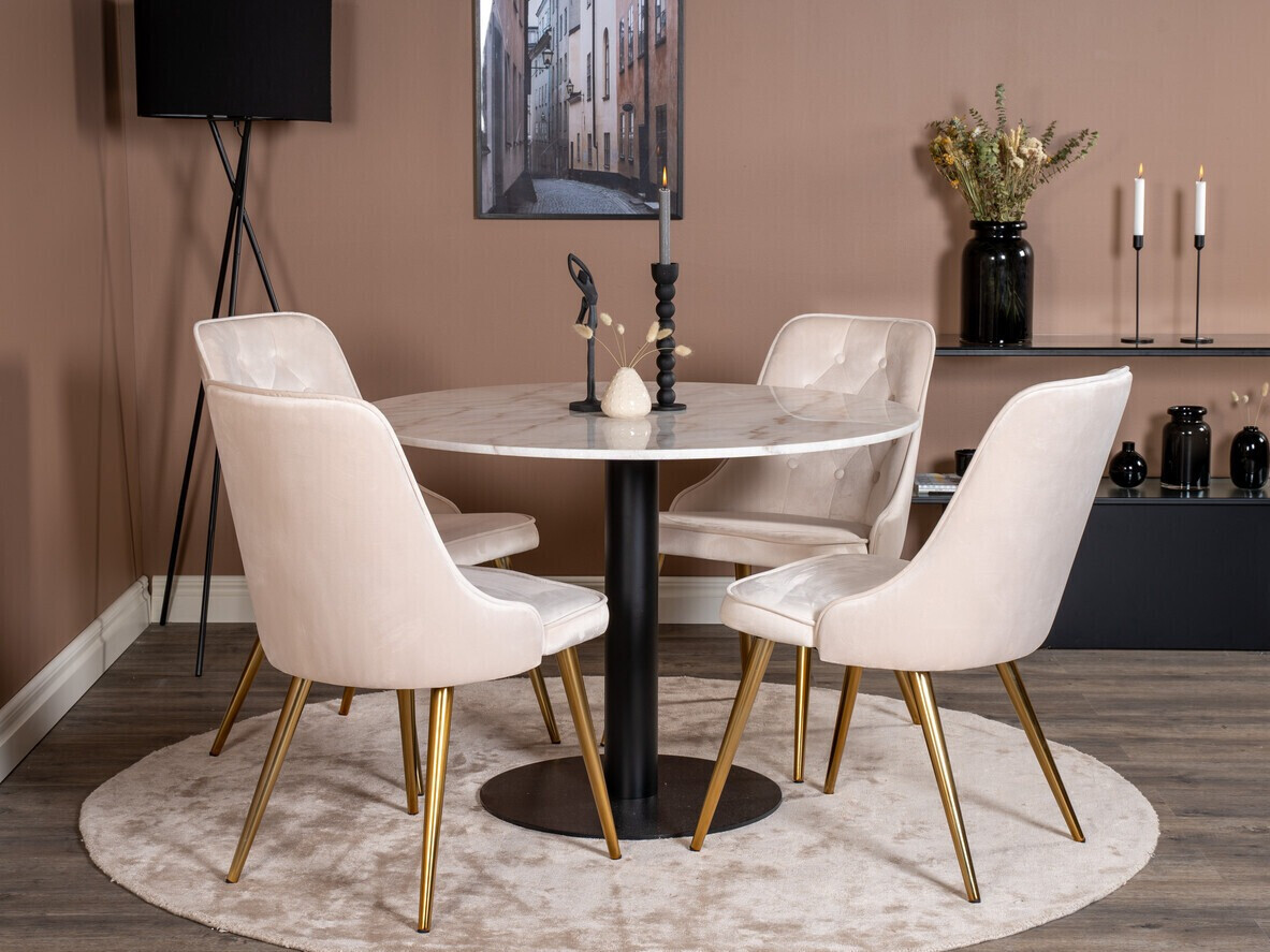 Dining set Dallas 2570 (Beige + Brass)