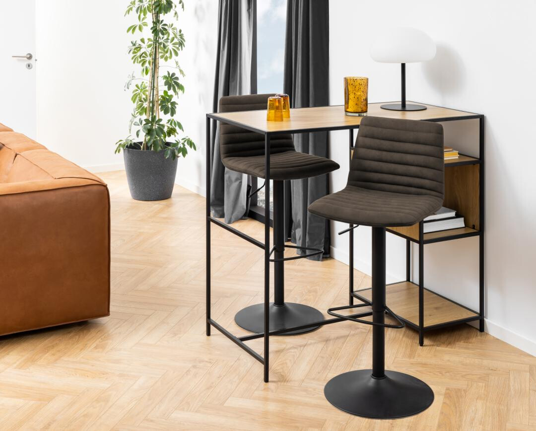 Counter stool Norsica 501 (Anthracite + Black)