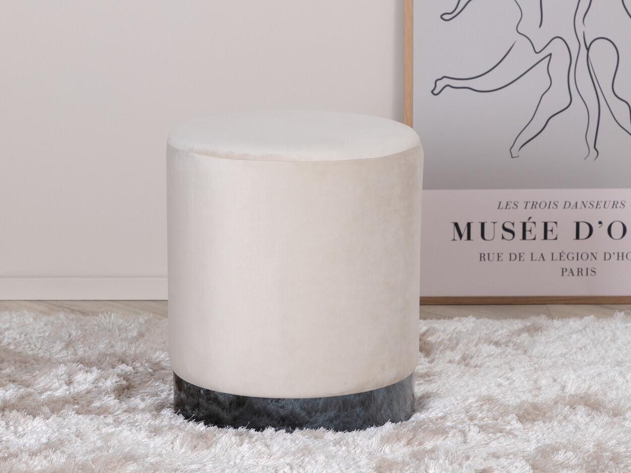 Ottoman Dallas 2936 (Cream + Glossy black)