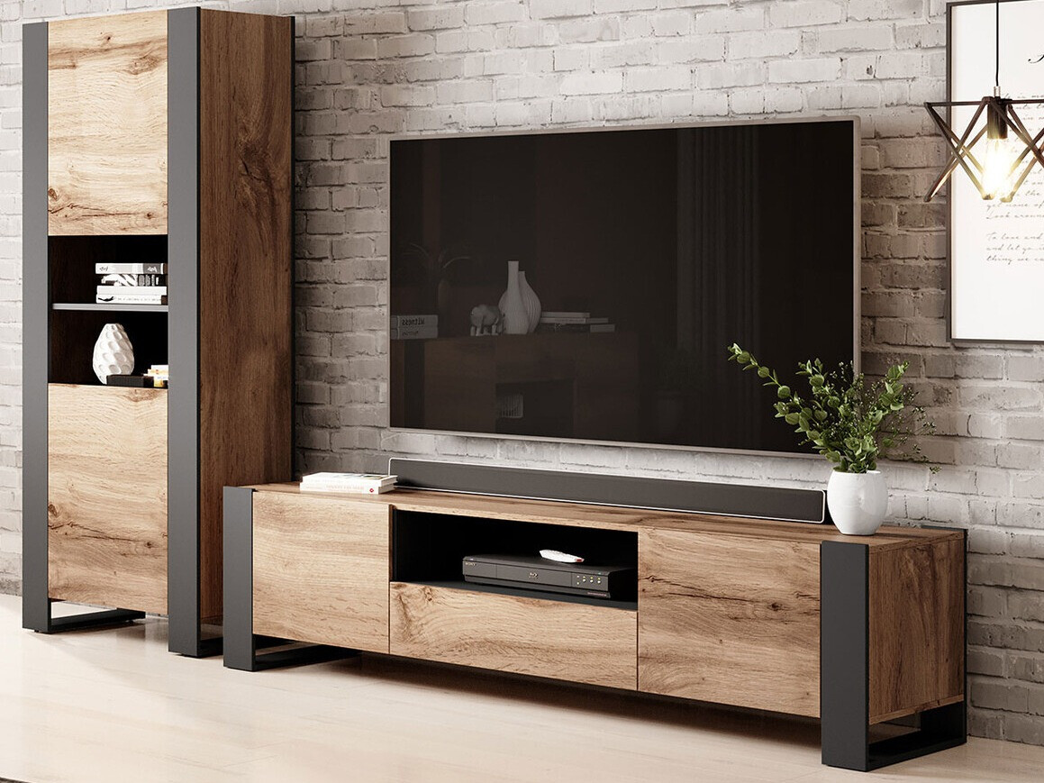 TV stand Socius (Wotan Oak + Anthracite)