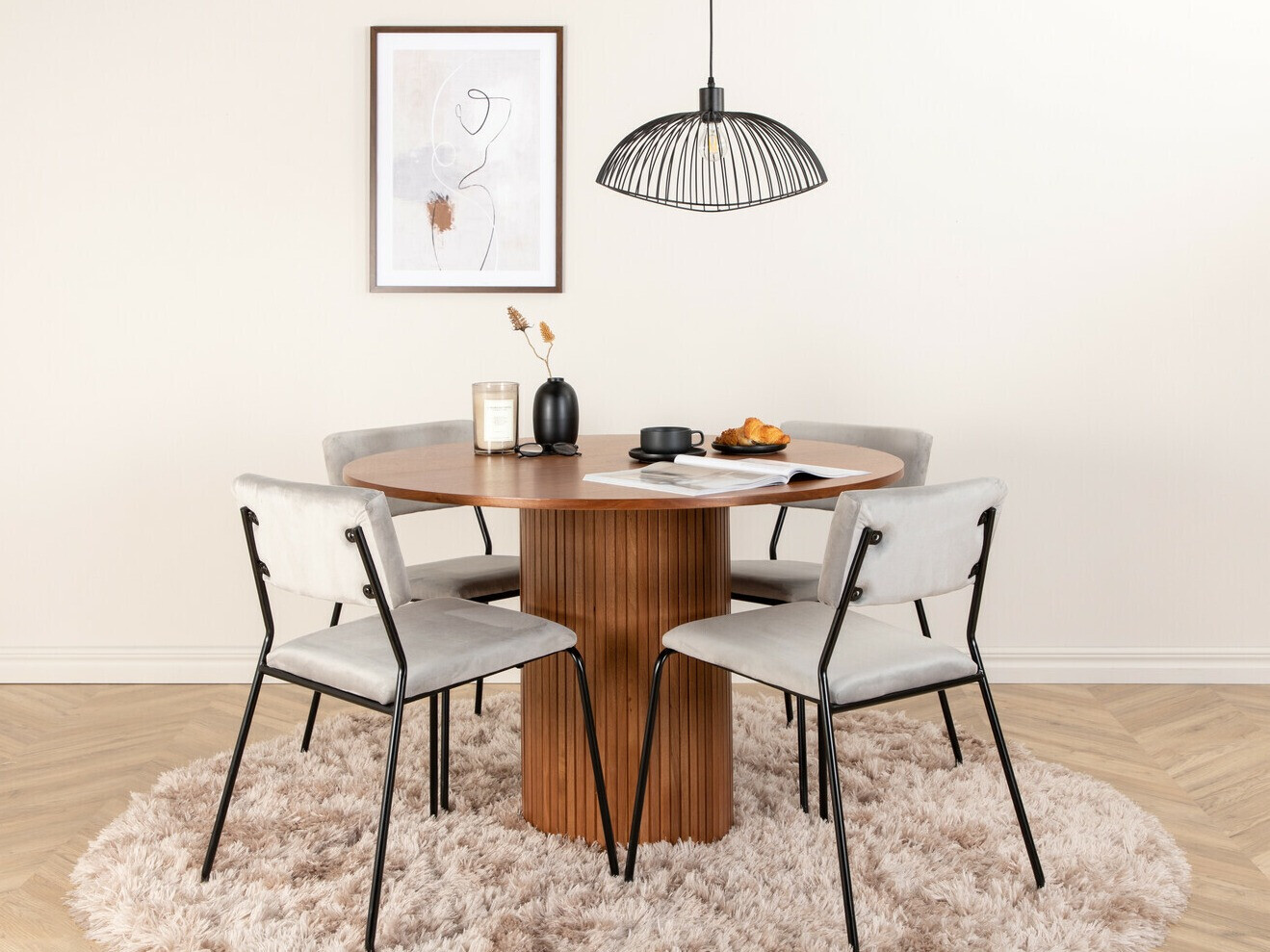 Dining set Dallas 3082 (Grey + Black)