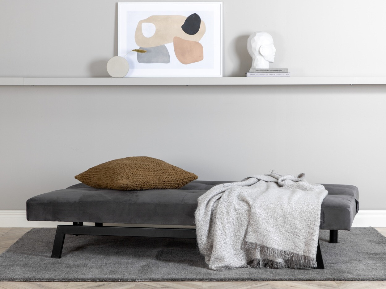 Sofa bed Dallas 1710 (Dark grey + Black)