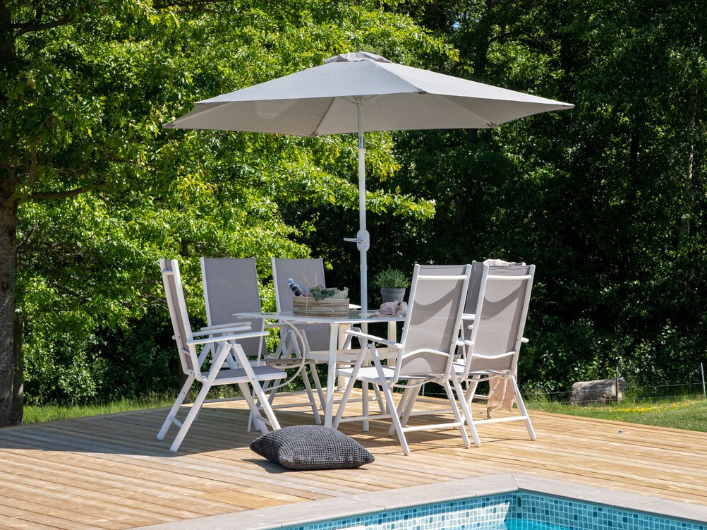 Table and chairs set Dallas 3079 (White + Grey) 2051-408