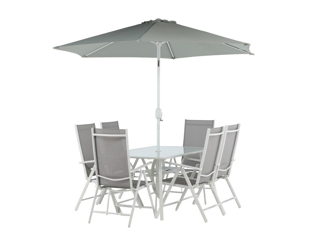 Table and chairs set Dallas 3079 (White + Grey) 2051-408