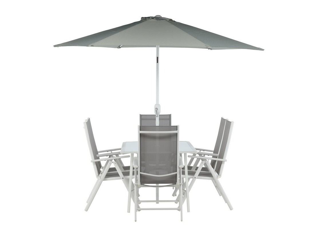 Table and chairs set Dallas 3079 (White + Grey) 2051-408