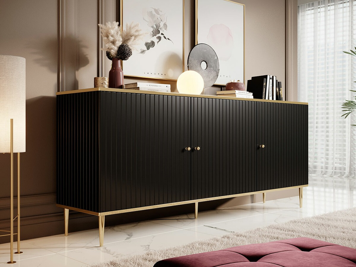 Sideboard Charlotte 154 (Black + Golden)