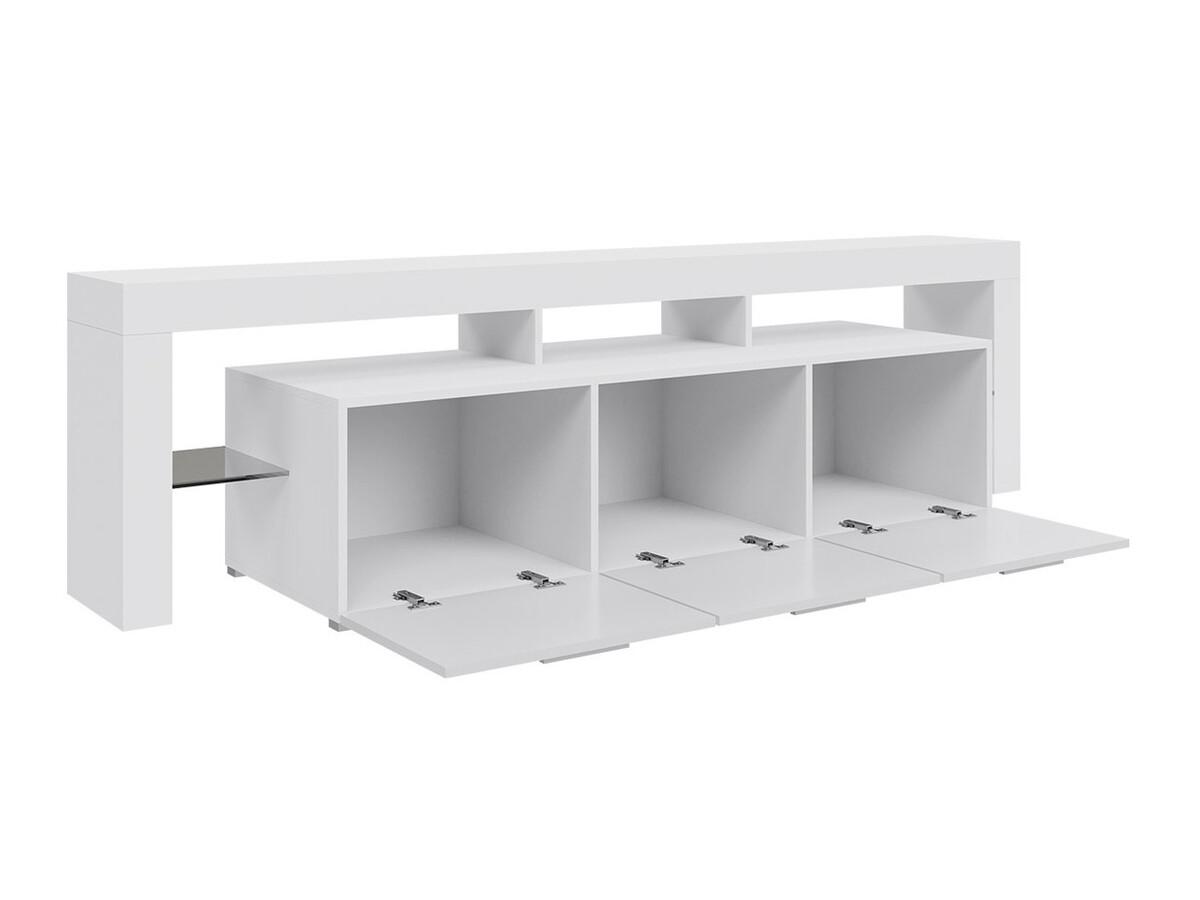 TV stand Arbor (White + Gloss grey)