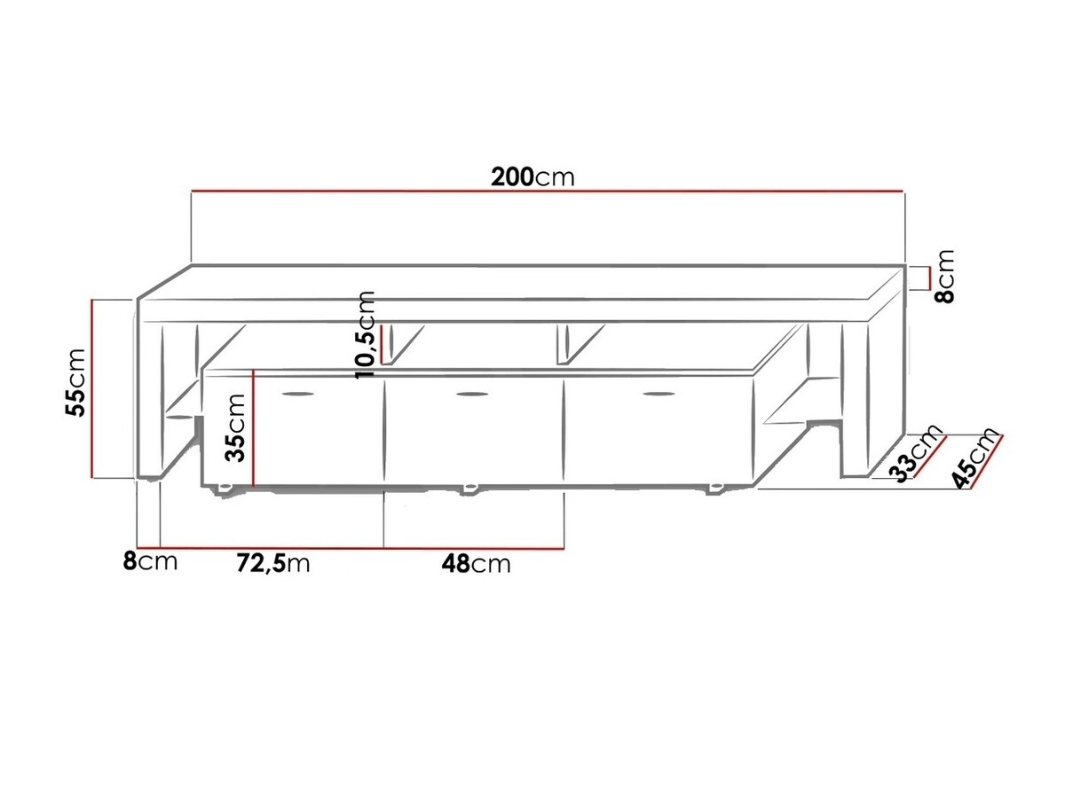 TV stand Arbor (White + Gloss grey)