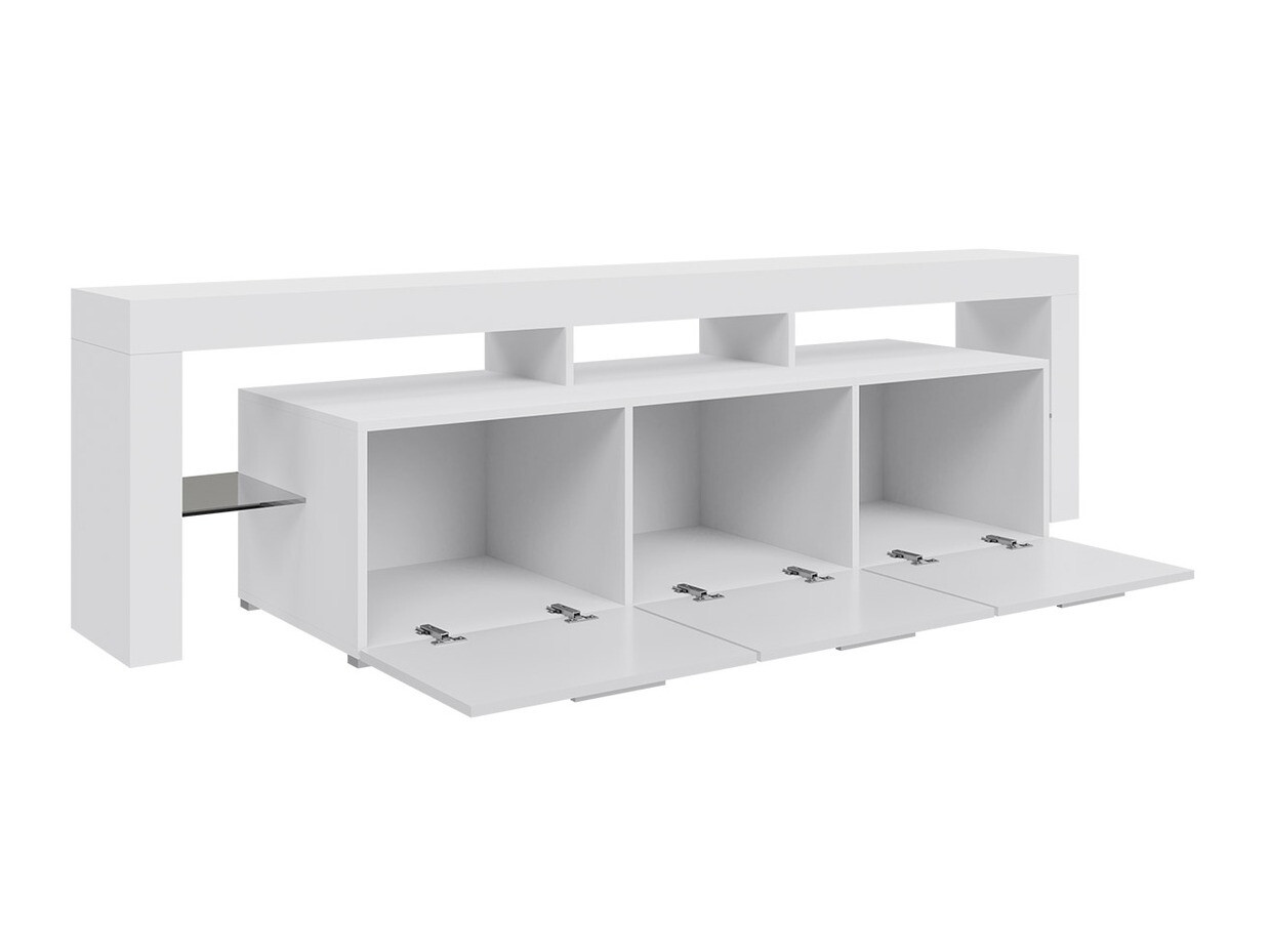 TV stand Arbor (White + Glossy black)