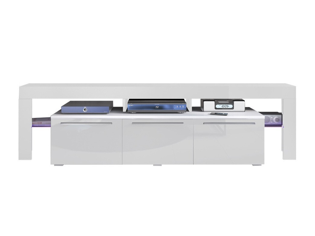 TV stand Arbor (White + Glossy white)