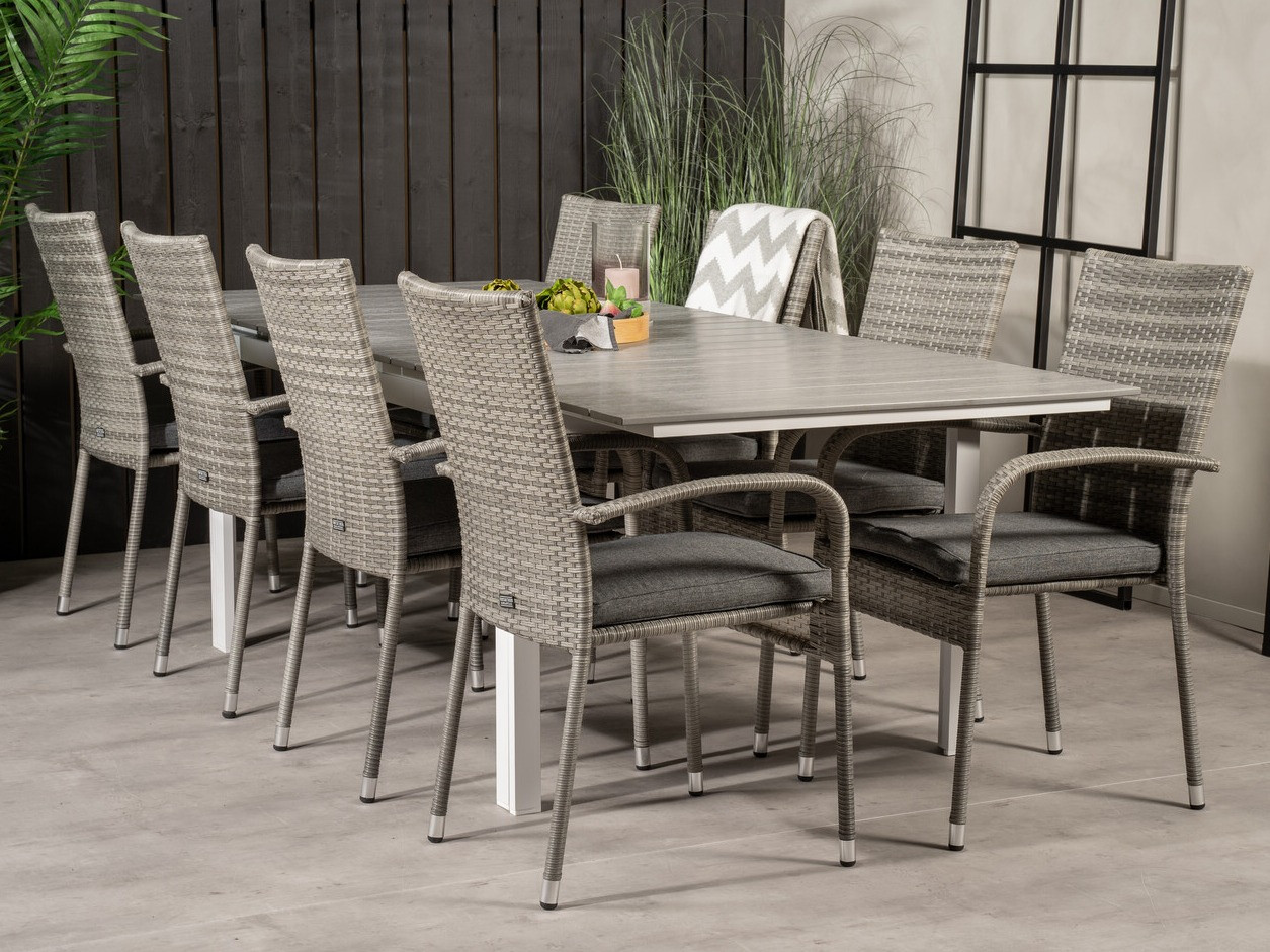 Table and chairs set Dallas 2408 (Grey + Dark grey)