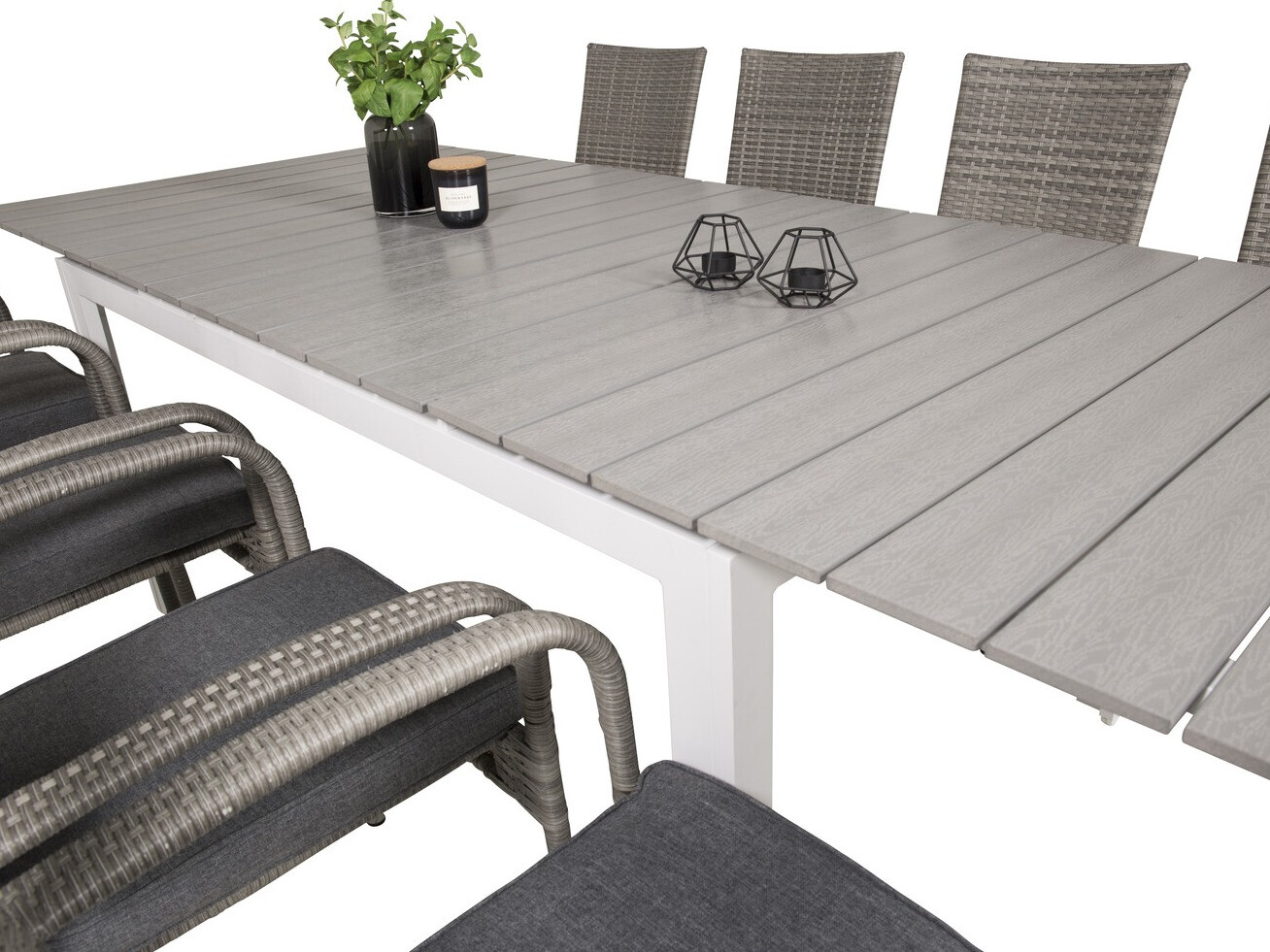 Table and chairs set Dallas 2408 (Grey + Dark grey)