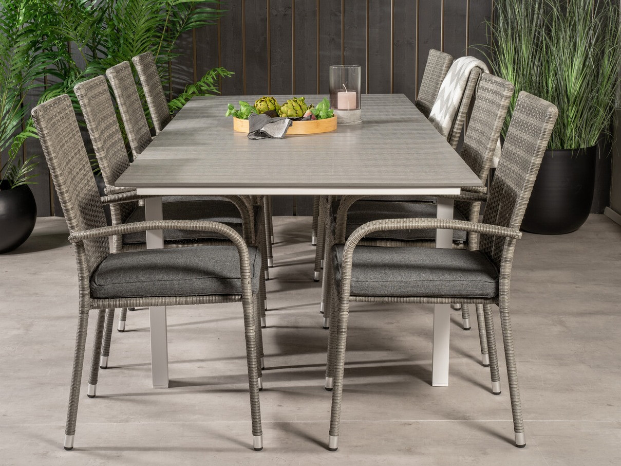 Table and chairs set Dallas 2408 (Grey + Dark grey)