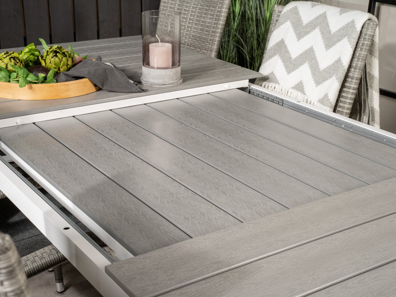 Table and chairs set Dallas 2408 (Grey + Dark grey)