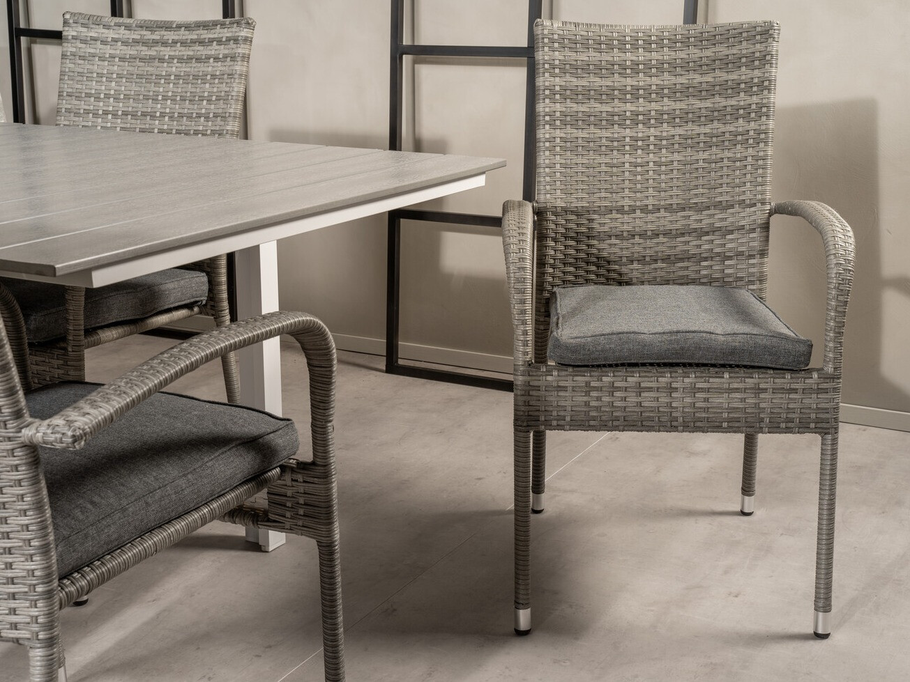 Table and chairs set Dallas 2408 (Grey + Dark grey)