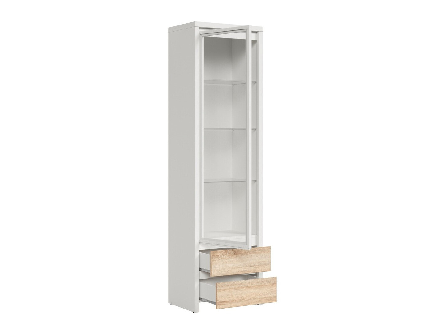 Bookcase Nolroma 140 (White + Sonoma oak)
