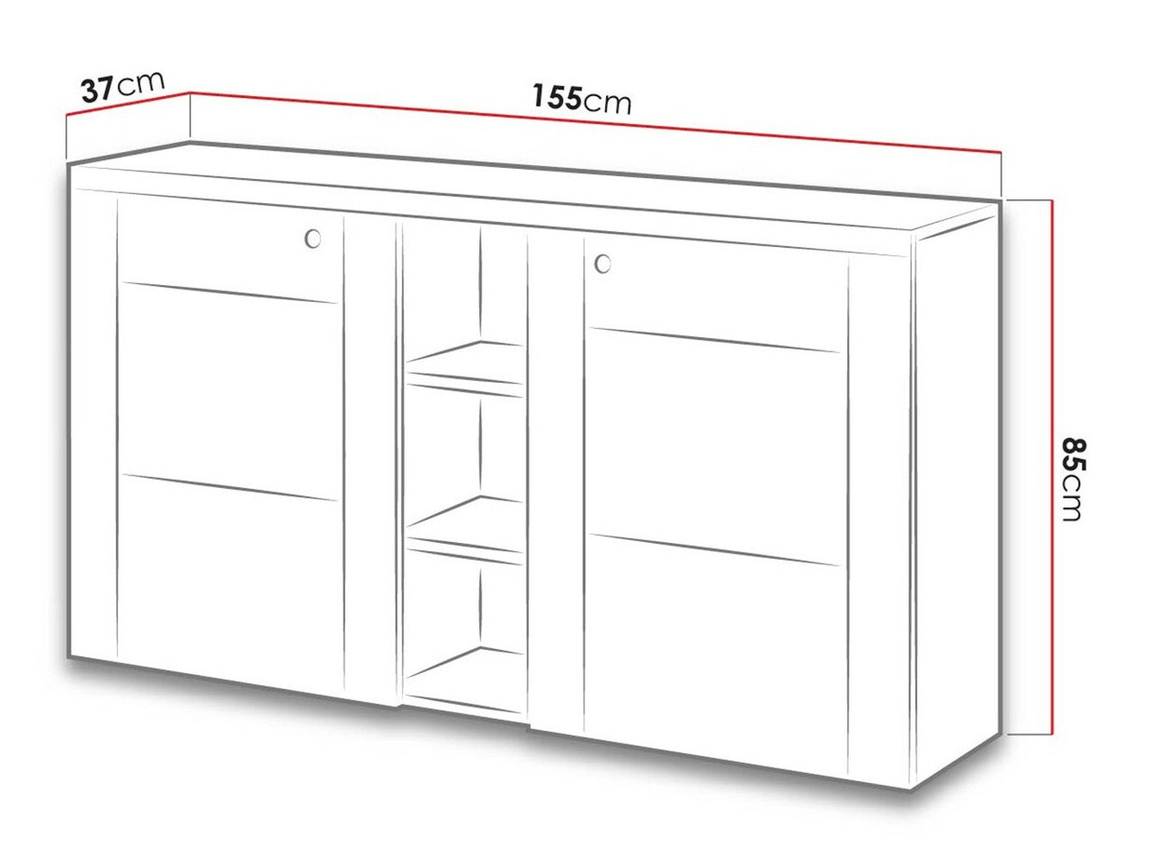 Sideboard Salelbo 106 (Riviera oak)