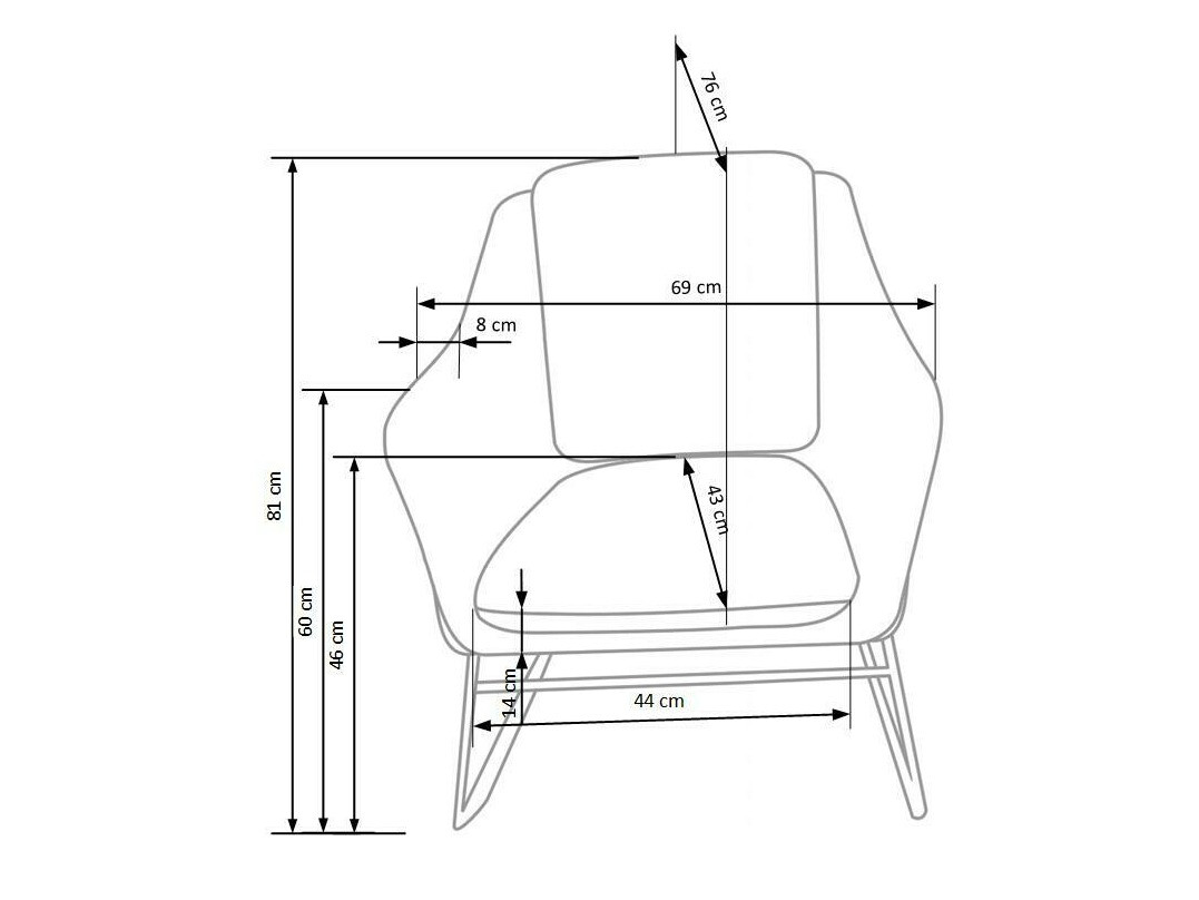 Armchair Houston 846 (Turquoise + Golden)