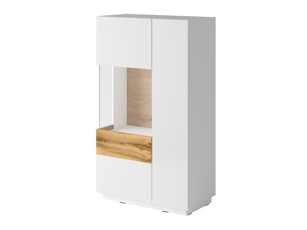 Sideboard Livlore 104 (White + Glossy white + Wotan Oak)