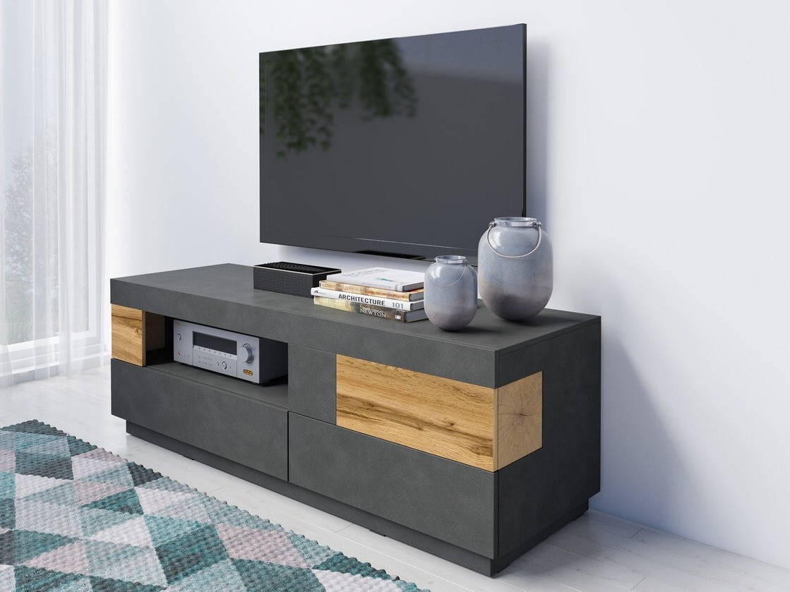 TV stand Livlore 103 (Matera grey + Wotan Oak)